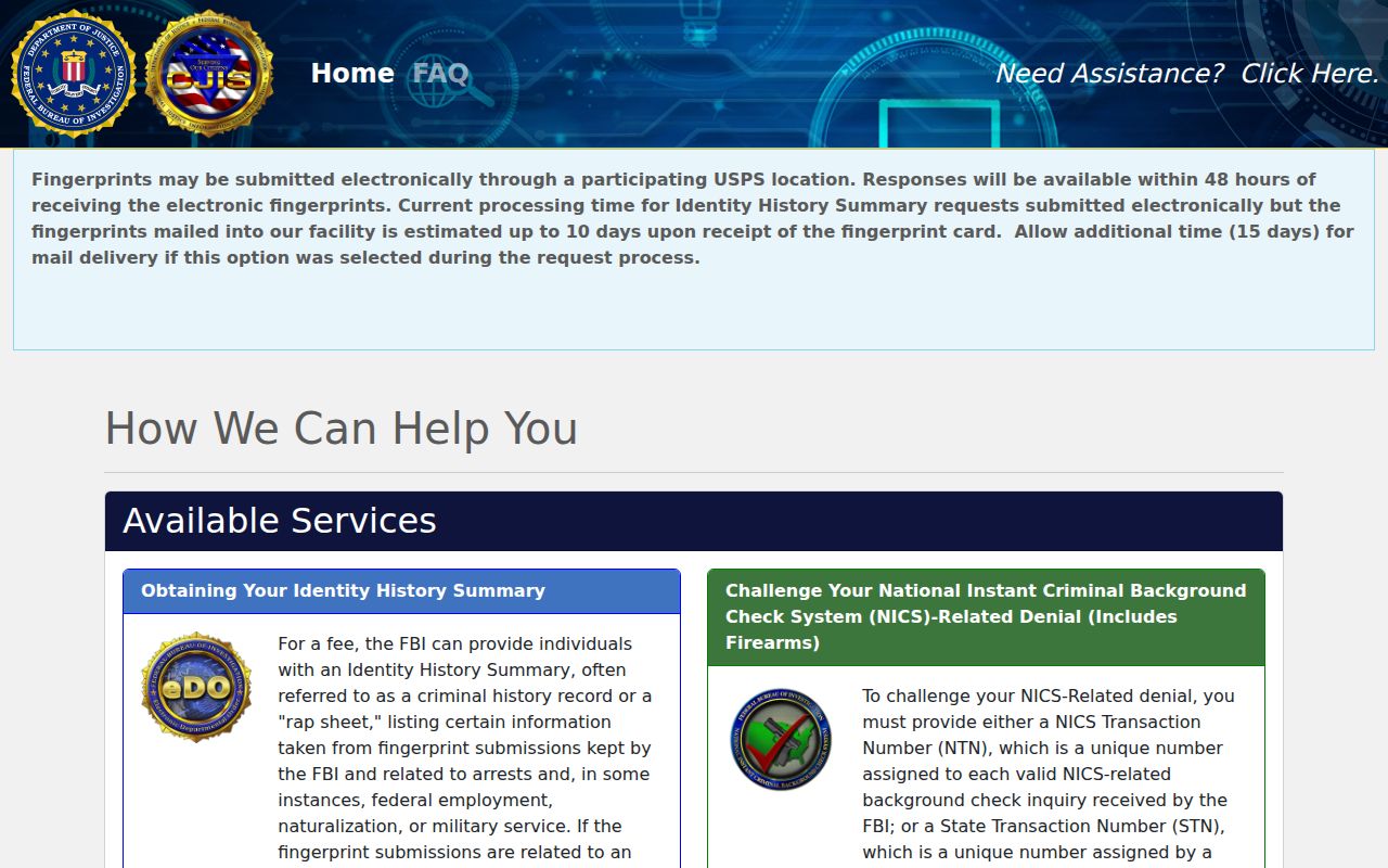 Jeff Davis County criminal history federal identity review portal