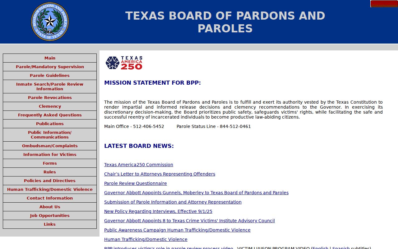 Jeff Davis County criminal history parole decision source